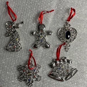 Lenox Sparkle & Scroll Ornaments Multi Color Gems